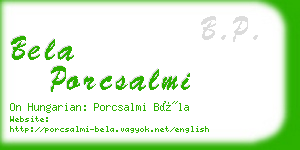 bela porcsalmi business card